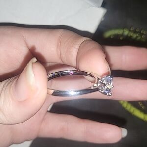 Classic Silver Solitaire Ring with Clear Stone - Unbranded